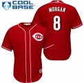 Mens Majestic Cincinnati Reds #8 Joe Morgan Authentic Red Alternate Cool Base MLB Jersey
