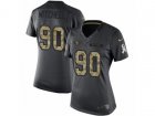 Women Nike San Francisco 49ers #90 Earl Mitchell Limited Black 2016 Salute to Service NFL Jersey