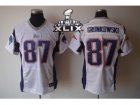 2015 Super Bowl XLIX Nike NFL new england patriots #87 gronkowski White Elite jerseys