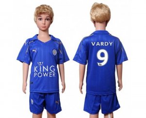 Leicester City #9 Vardy Home Kid Soccer Club Jersey