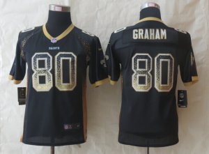 Youth 2014 New Nike Orleans Saints #80 Graham Black Jerseys(Drift Fashion)