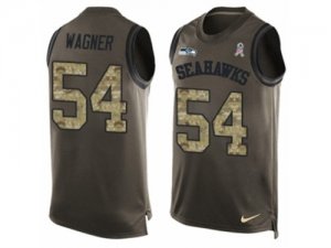 Mens Nike Seattle Seahawks #54 Bobby Wagner Limited Green Salute to Service Tank Top NFL Jersey