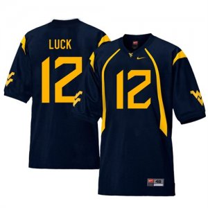 West Virginia Mountaineers #12 Oliver Luck Navy College Football Jersey