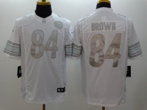 Nike Pittsburgh Steelers #84 Antonio Brown Platinum White Jerseys(Game)