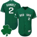 2016 Mens Boston Red Sox #2 Hanley Ramirez St. Patricks Day Green Celtic Flexbase Authentic Collection Jersey