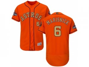 Men Houston Astros #6 Jake Marisnick Orange FlexBase Authentic 2018 Gold Program Stitched Baseball Jersey