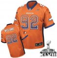 Nike Denver Broncos #92 Sylvester Williams Orange Team Color Super Bowl XLVIII NFL Elite Drift Fashion Jersey