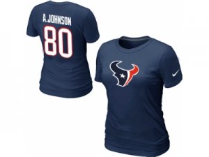 Women Nike Houston Texans #80 Andre Johnson Name & Number T-Shirt