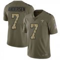 Nike Saints #7 Morten Andersen Olive Camo Salute To Service Limited Jersey