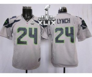 2015 Super Bowl XLIX nike youth nfl jerseys seattle seahawks #24 marshawn lynch grey[nike]