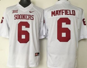 NCAA Oklahoma Sooners #6 Mayfield white jerseys