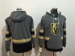 Mens Vegas Golden Knights Blank Gray All Stitched Hooded Sweatshirt