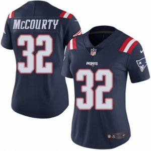 Women\'s Nike New England Patriots #32 Devin McCourty Limited Navy Blue Rush NFL Jersey