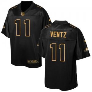 Nike Philadelphia Eagles #11 Carson Wentz Black Men\'\'s Stitched NFL Elite Pro Line Gold Collection Jersey