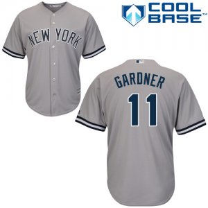 Men\'s Majestic New York Yankees #11 Brett Gardner Replica Grey Road MLB Jersey