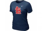 Women MLB St.Louis Cardinals Heathered D.Blue Nike Blended T-Shirt