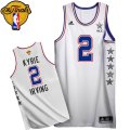 Men's Adidas Cleveland Cavaliers #2 Kyrie Irving Swingman White 2015 All Star 2016 The Finals Patch NBA Jersey
