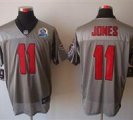 Nike Falcons #11 Julio Jones Grey Shadow With Hall of Fame 50th Patch NFL Elite Jersey