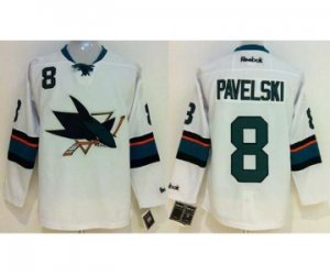 nhl jerseys san jose sharks #8 pavelski white[2014 new stadium]