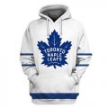 Maple Leafs White All Stitched Hooded Sweatshirt