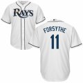 Mens Majestic Tampa Bay Rays #11 Logan Forsythe Authentic White Home Cool Base MLB Jerse