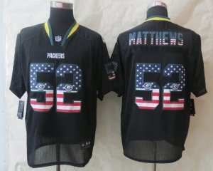Nike Green Bay Packers #52 Matthews Black Jerseys(USA Flag Fashion Elite)