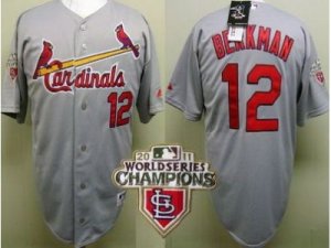 mlb St.Louis Cardinals #12 Lance Berkman grey[2011 World Series Champions]