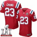 Mens Nike New England Patriots #23 Patrick Chung Elite Red Alternate Super Bowl LI 51 NFL Jersey