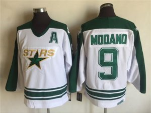 Stars #9 Mike Modano White CCM Jersey