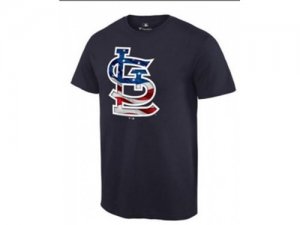 Mens St.Louis Cardinals USA Flag Fashion T-Shirt Navy Blue