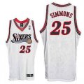 Mens Philadelphia 76ers #25 Ben Simmons White Throwback Swingman Jersey