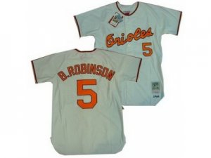 mlb Baltimore Orioles #5 Brooks Robinson mitchellandness Jersey cream