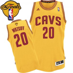 Men\'s Adidas Cleveland Cavaliers #20 Timofey Mozgov Authentic Gold Alternate 2016 The Finals Patch NBA Jersey