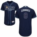 Mens Majestic Tampa Bay Rays #8 Desmond Jennings Navy Blue Flexbase Authentic Collection MLB Jersey