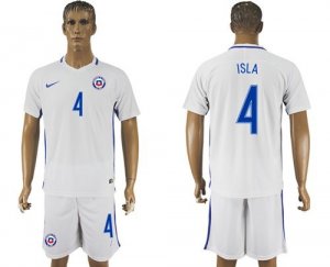 Chile #4 Isla Away Soccer Country Jersey