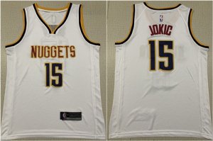 Nuggets #15 Nikola Jokic White Nike Swingman Jersey