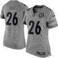 Women Nike Steelers #26 Le'Veon Bell Gray Stitched NFL Limited Gridiron Gray Jersey