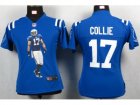 Nike Womens Indianapolis Colts #17 Collie Blue Portrait Fashion Game Jerseys