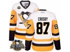 Womens Reebok Pittsburgh Penguins #87 Sidney Crosby Authentic White Away 50th Anniversary Patch NHL Jersey