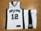 Spurs #12 Lamarcus Aldridge White Nike Swingman Jersey(With Shorts)