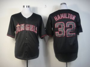 mlb jerseys los angeles angels #32 hamilton black[fashion]