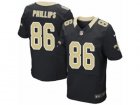 Mens Nike New Orleans Saints #86 John Phillips Elite Black Team Color NFL Jersey