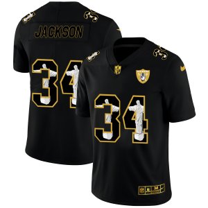 Nike Raiders #34 Bo Jackson Black Jesus Faith Edition Limited Jersey