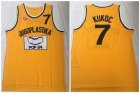 Jugoplastika Yugoslavia Croatia #7 Toni Kukoc Yellow Movie Stitched Basketball Jersey
