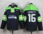 Nike Seattle Seahawks #16 Tyler Lockett Steel Blue Player Pullover Hoodie