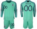 France Customized 2018 FIFA World Cup Green Goalkeeper Long Sleeve Soccer Jersey