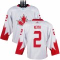 Men Adidas Team Canada #2 Duncan Keith White 2016 World Cup Ice Hockey Jersey