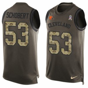 Men\'s Nike Cleveland Browns #53 Joe Schobert Limited Green Salute to Service Tank Top NFL Jersey