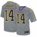 Mens Nike Minnesota Vikings #14 Stefon Diggs Elite Lights Out Grey NFL Jersey