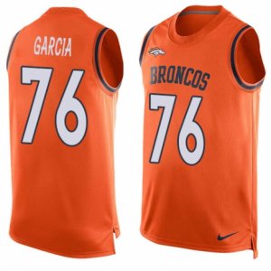 Mens Nike Denver Broncos #76 Max Garcia Limited Orange Player Name & Number Tank Top NFL Jersey